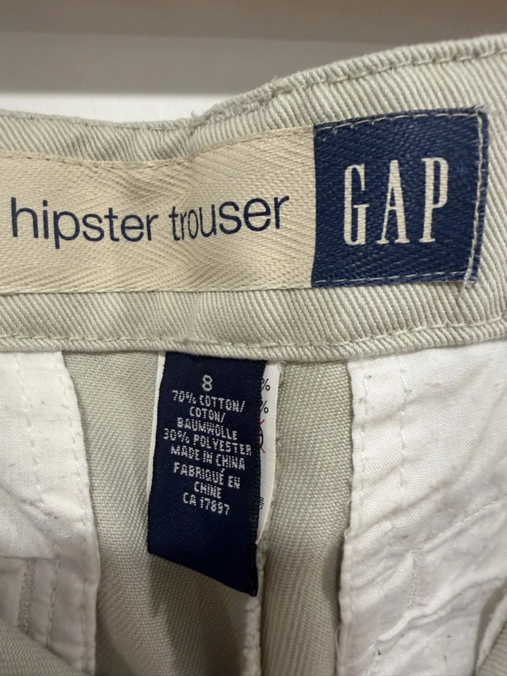 Vintage, GAP Hipster Trouser in Light Beige - Picture 11 of 16
